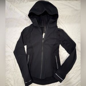 Lululemon Black Hooded Running Rain Jacket
